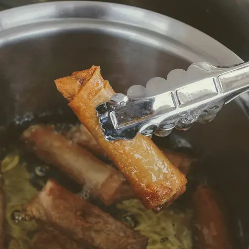 making spring rolls